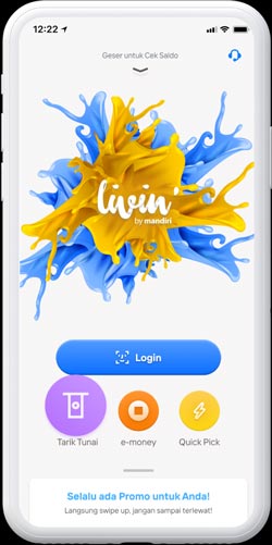 Langkah pertama pada cara ini adalah membuka aplikasi Livin Mandiri Kuning.