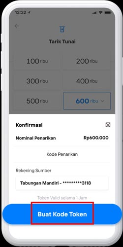 Kemudian tekan tombol Buat Kode Token.