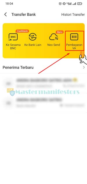 2. Masuk Menu Transfer VA Neo