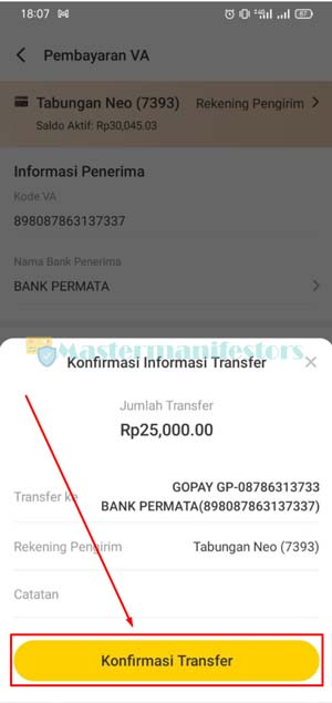 4. Konfirmasi Transfer Neo Bank