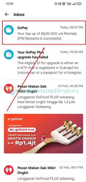 6. Lakukan Pengecekan Hasil Transfer di Gojek