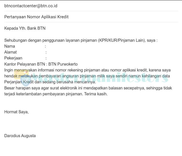 Cara Cek Rekening Pinjaman Melalui Email BTN