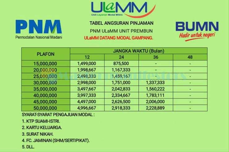 Tabel PNM Ulamm