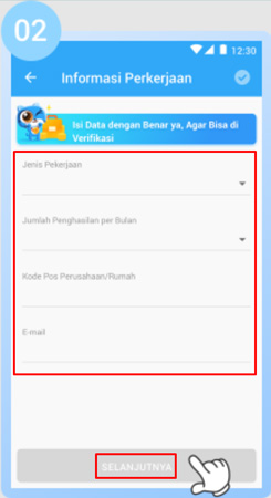 2. Input Info Pekerjaan