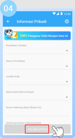 4. Input Info Pribadi