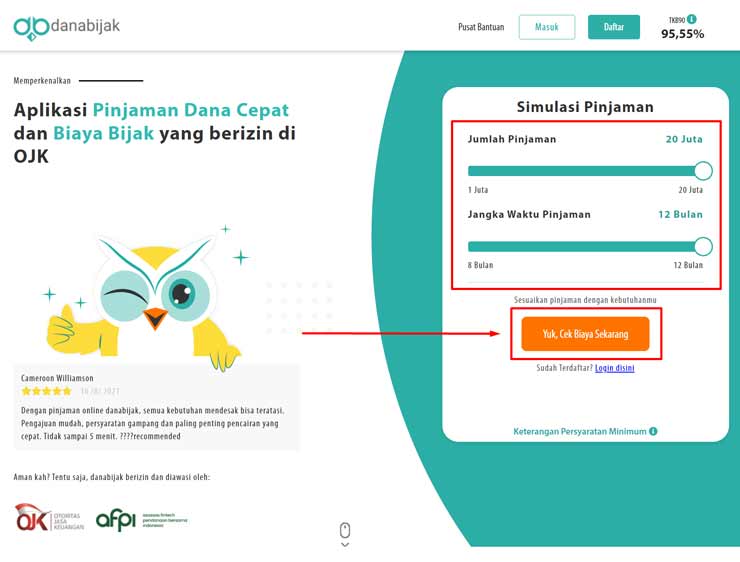 2. Atur Data Simulasi Pinjaman Danabijak