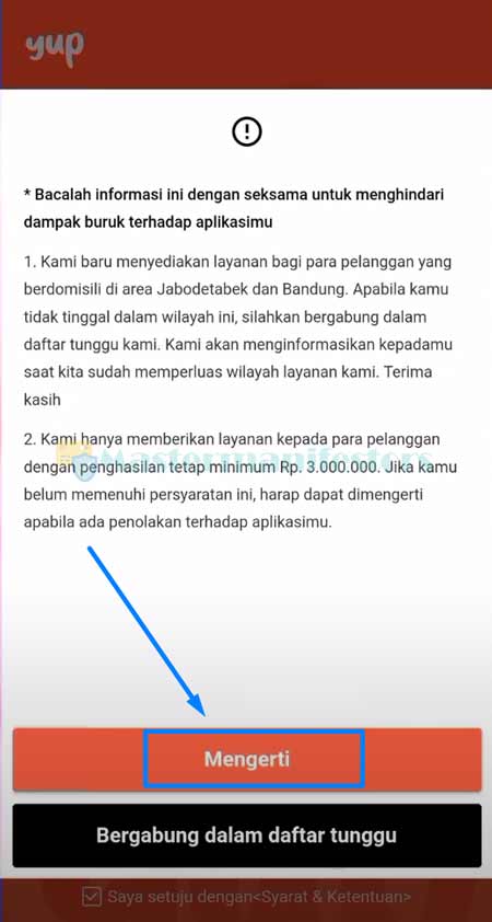 2. Baca Ketentuan Yup Paylater