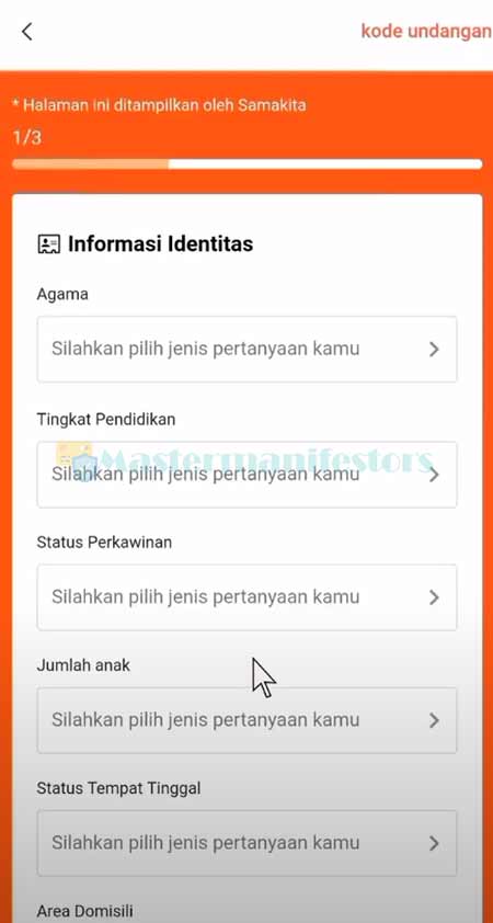 6. Input Data Identitas Diri