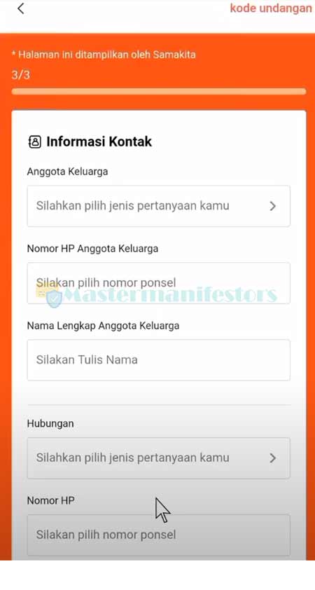 8. Input Data Kontak