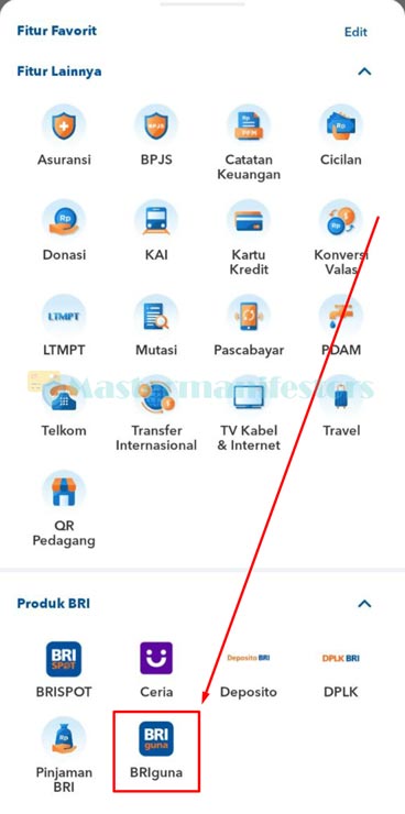 3. Pilih Menu BRIguna Digital KTA Online BRI