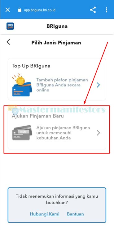 6. Pilih Menu Ajukan Pinjaman Baru BRI Tanpa Agunan Online