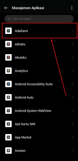 Kemudian klik pilihan AdaKami.