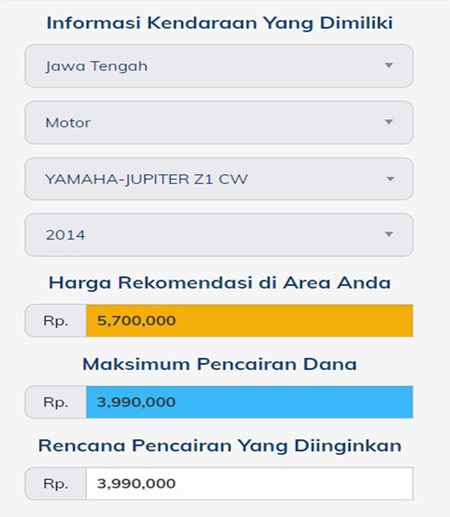 2. Simulasi Nilai Taksiran Kendaraan Motor