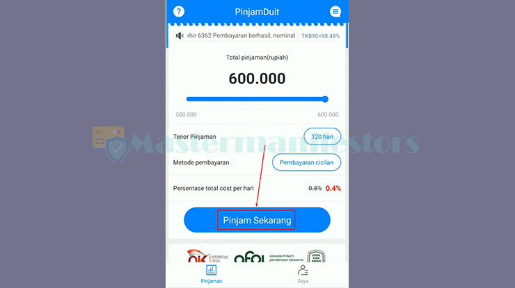 11. Mengajukan Pinjaman di Aplikasi PinjamDuit