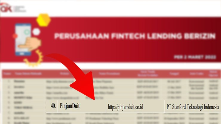 2. Nama PinjamDuit dalam Daftar OJK Legal atau Ilegal