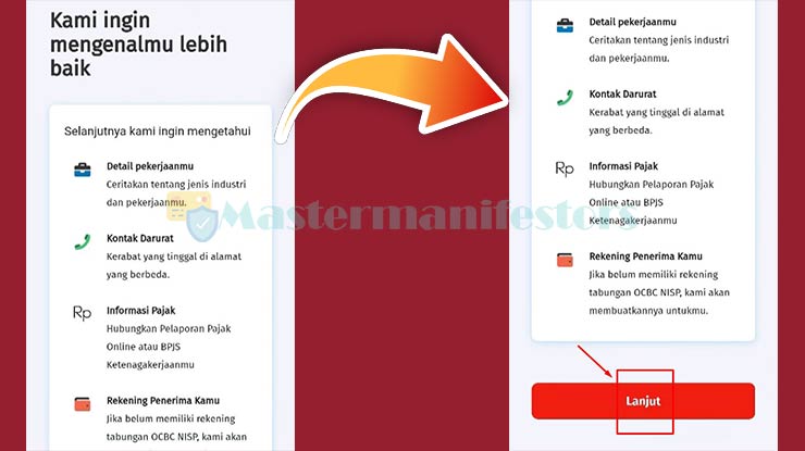 12. Pengisian Informasi Pekerjaan dan Kontak Darurat