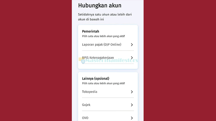 13. Menghubungkan Akun DJP Online maupun BPJAMSOSTEK