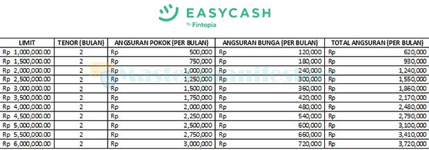 3. Tabel Angsuran 2 Bulan