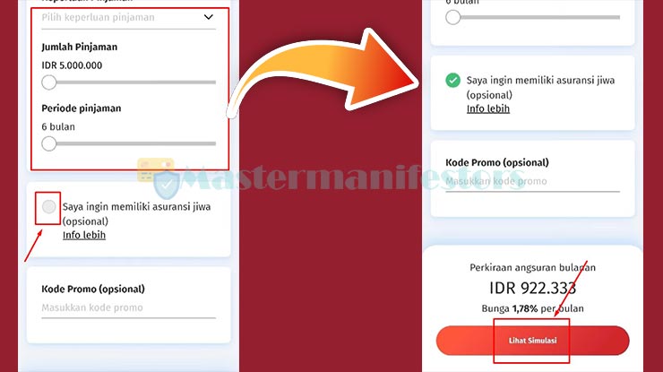 9. Pengisian Nominal Pinjaman