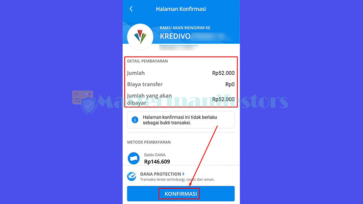 Informasi bayar pinjaman Anda akan ditampilkan pada layar