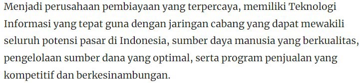 2. Misi Indomobil Finance Indonesia