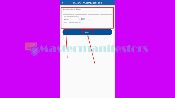 4. Isi Formulir Penambahan Credit Card