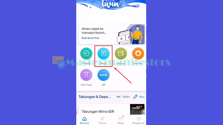 2. Pilih Menu Bayar Livin Mandiri