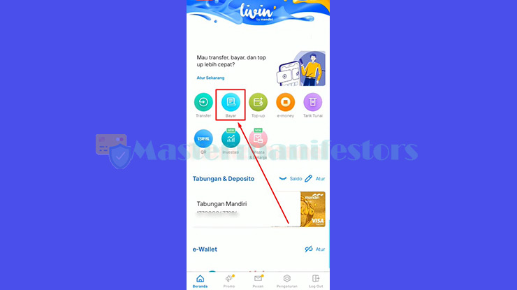 2. Pilih Menu Bayar M Banking Mandiri