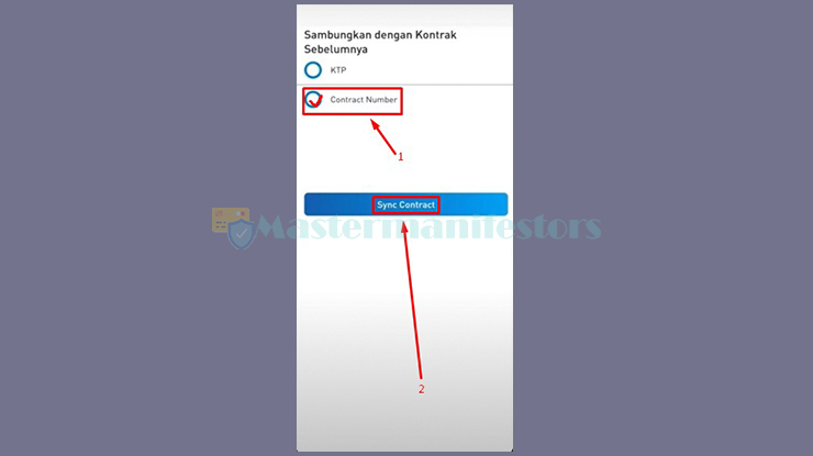4. Masukan Nomor Kontrak