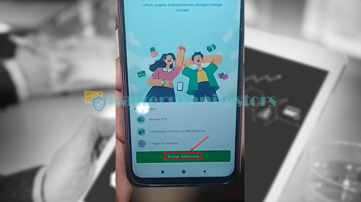 5. Tap Daftar KrediFazz Sekarang