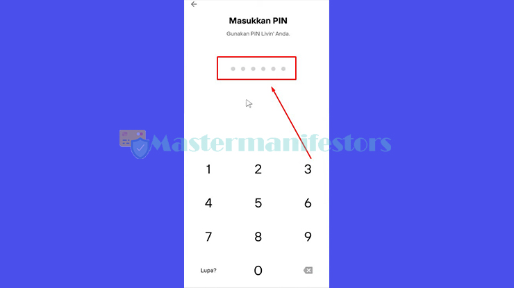 7. Masukan Kombinasi PIN Akun Livin Mandiri