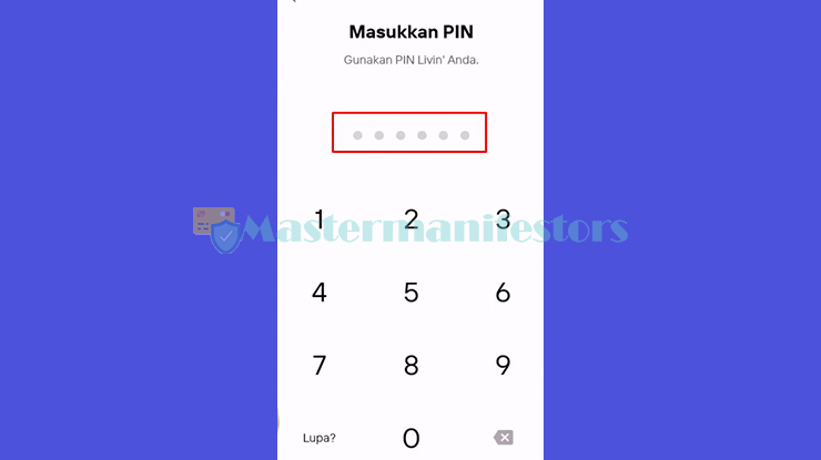 7. Masukan PIN Akun Livin Mandiri