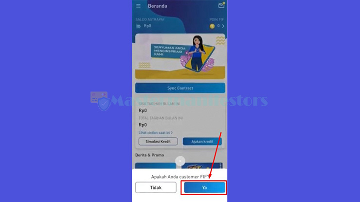 Apabila muncul pertanyaan konfirmasi silahkan tap YA