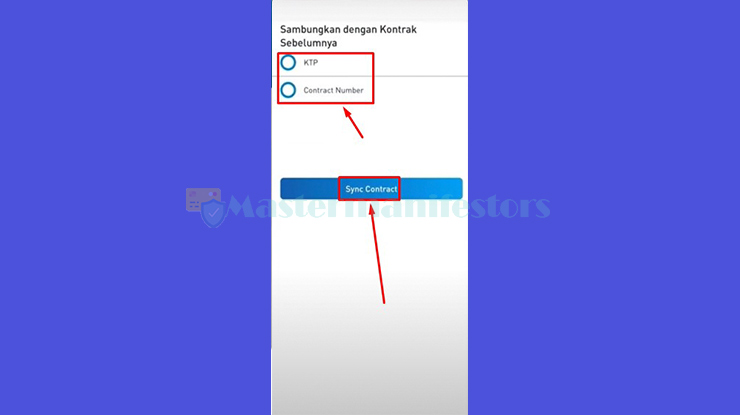 Masukan Nomor Kontrak atau bisa menggunakan Nomor KTP