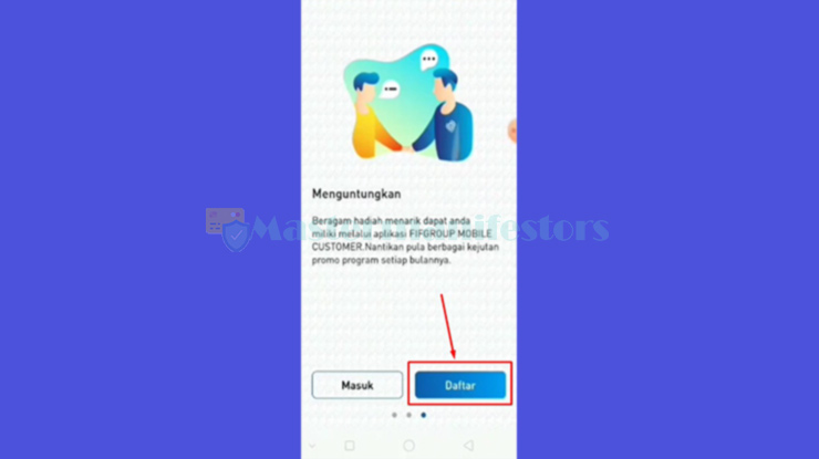 Setelah itu silahkan tap Daftar pada halaman awal FMC