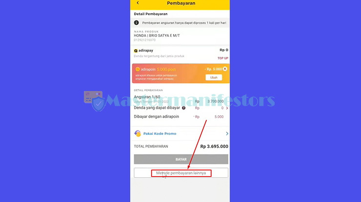 silahkan tap Metode Pembayaran Lainnya