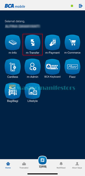 Masuk Menu m Transfer