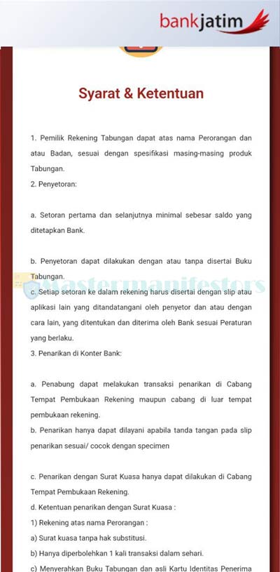 14. Baca Syarat dan Ketentuan Buka Rekening