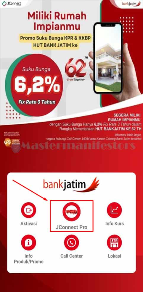 3. Pilih JConnect Pro untuk Buka Rekening Bank Jatim Online