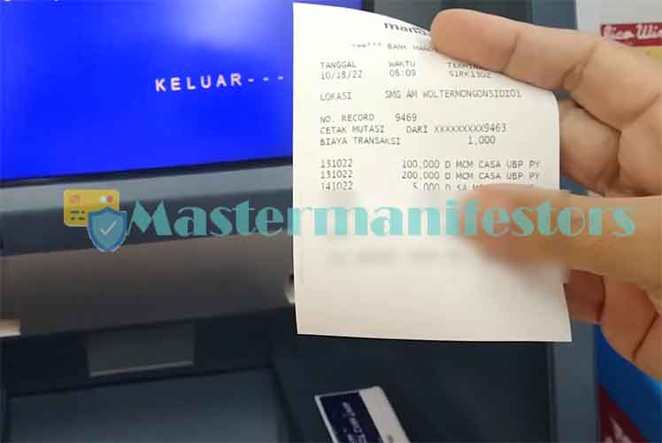 contoh nomor rekening di mesin atm