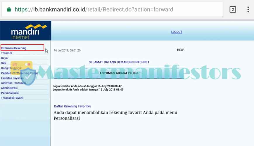 informasi rekening mandiri